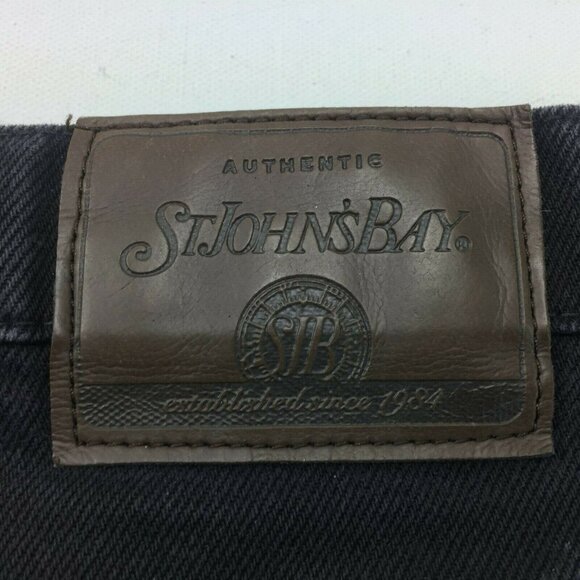 St. Johns Bay Womens Relaxed Fit Straight Leg Black Jeans Pants Cotton Size 14 - Picture 6 of 7